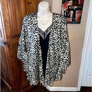 Easel animal print cardigan